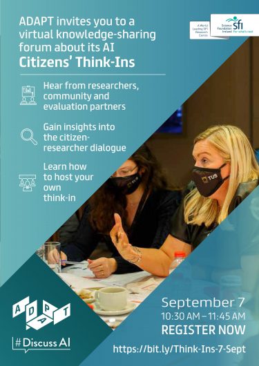 Poster advertising a Knowledge Sharing Forum for Citizens Think-Ins on 7 September 2022