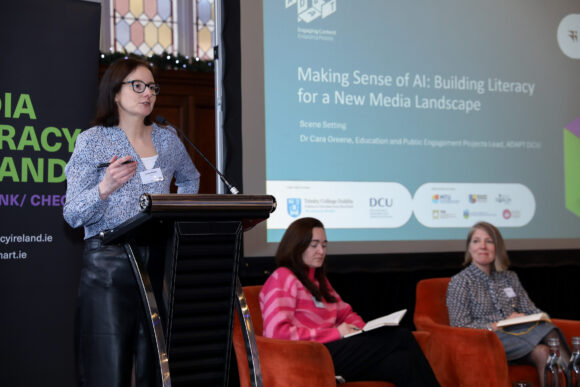 Dr Cara Greene from the ADAPT Centre presenting at the MLI Conference 2025