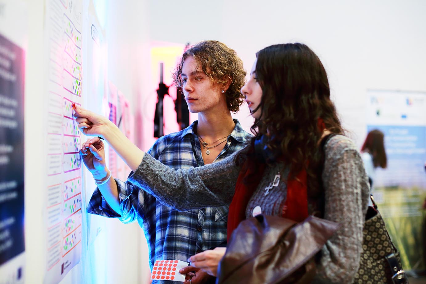 Image of ADAPT's #ExploreAI exhibit as part of European Researchers' Night 2024 in the Douglas Hyde Gallery
