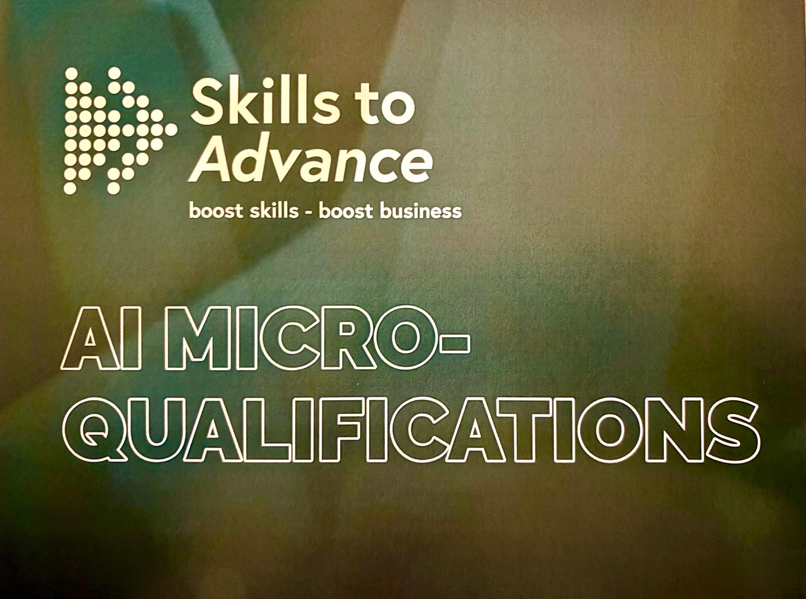 An image containing the Skills to Advance logo above the text "AI Micro-Qualifications"